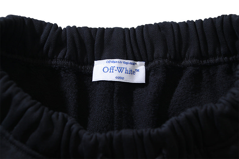 OFF-WHITE "Galaxy Star" Arrow Graphic Cotton Sweatshorts