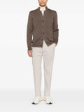 Eleventy ribbed-trim button-up cardigan