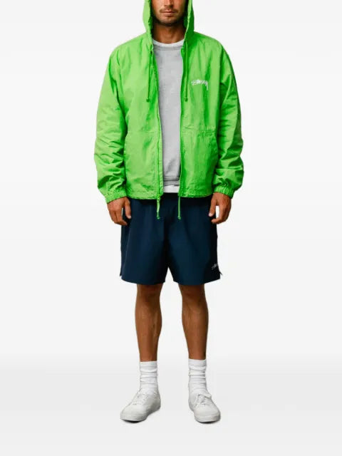 Stüssy logo-print zip-up hooded jacket