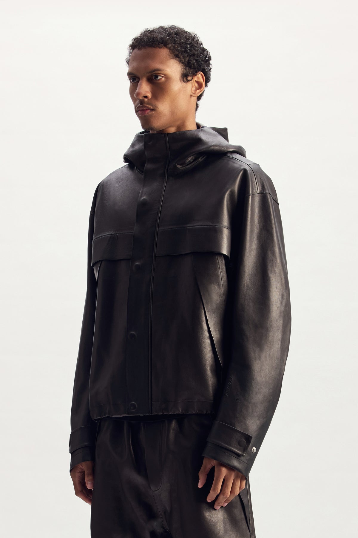 Leather Tech Anorak Jacket