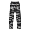 Purple Brand All-Over Wordmark Slim Tapered Jeans