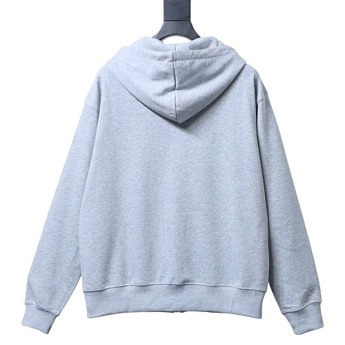 AMI Paris grey Ami de Coeur zip-up hoodie