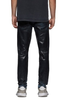 Purple Brand Coated Indigo Skinny Denim Pant 'Black'