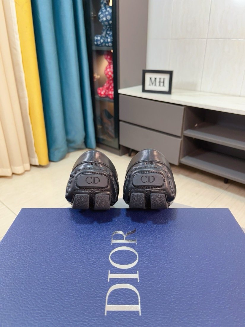 Dior Black Silver-Accent Loafers