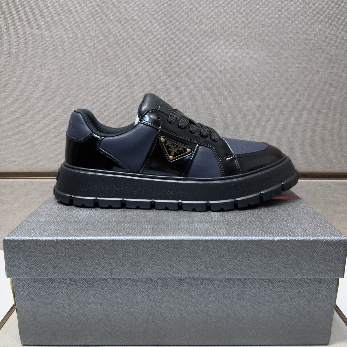 Prada Men's Paneled Low-Top Sneakers - Thick Lugged Outsole
