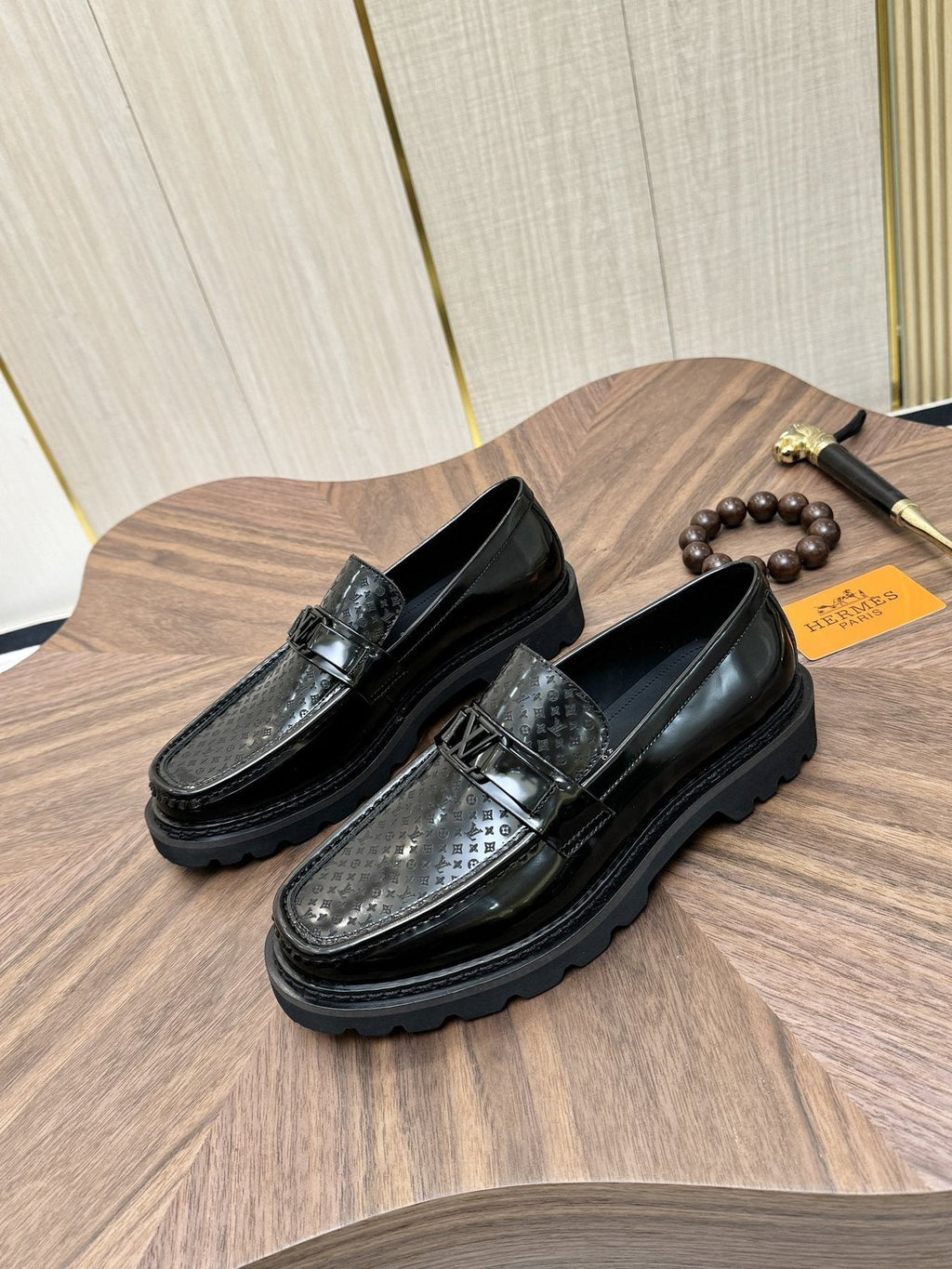 Louis Vuitton Men's Patterned Hardware Loafers