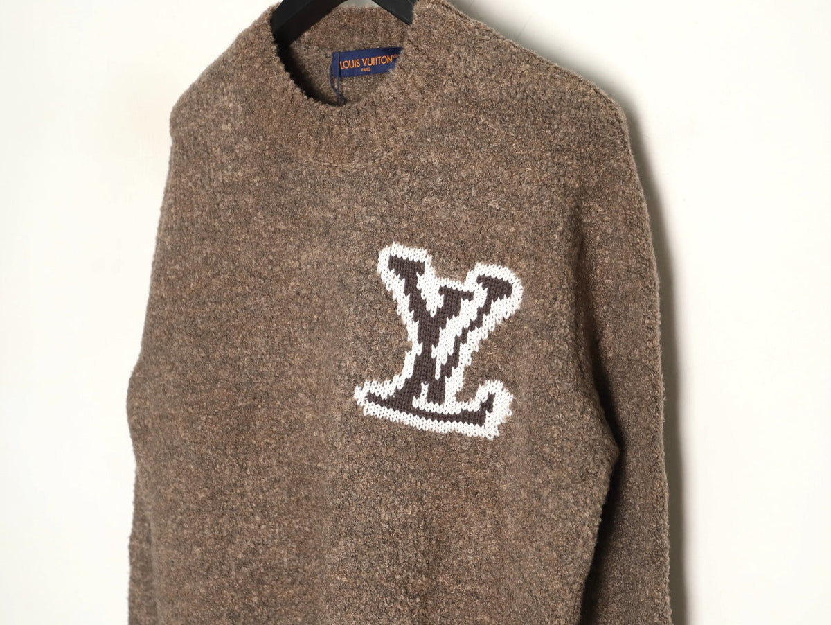 Louis Vuitton 22FW Large LV-Motif Knit Sweater - Brown