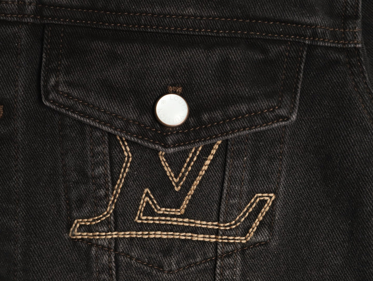 Louis Vuitton LV Chest-Motif Denim Jacket - Black